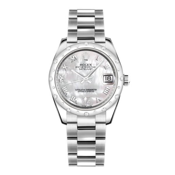 Rolex Datejust 31mm – Ref: 178344-0024 – Silver Mother of Pearl Dial & Diamond Bezel, Stainless Steel Oyster Bracelet Women’s Watch