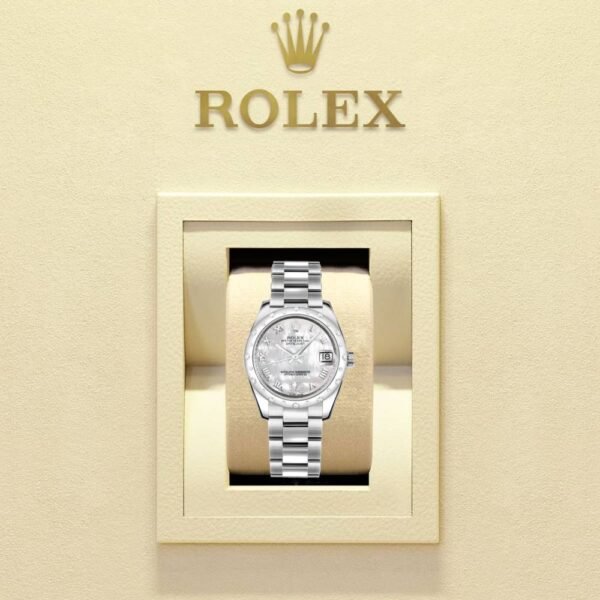 Rolex Datejust 31mm – Ref: 178344-0024 – Silver Mother of Pearl Dial & Diamond Bezel, Stainless Steel Oyster Bracelet Women’s Watch