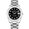 Rolex Datejust 31mm – Ref: 178344-0030 – Black Diamond Dial, Stainless Steel Oyster Bracelet Women’s Watch