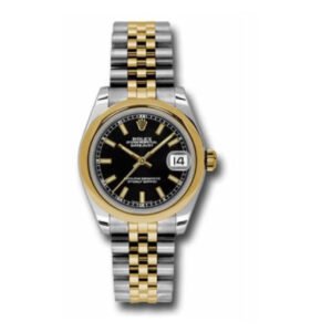 Rolex Datejust 31mm – Ref: 178243 bkij – Black Stick Dial, Two Tone Stainless Steel & 18K Yellow Gold Jubilee Bracelet Women’s Watch