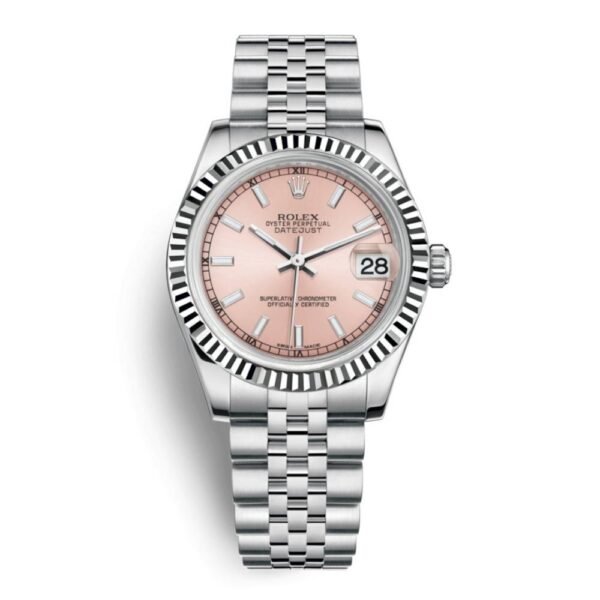 Rolex Datejust 31mm – Ref: 178274-0012 – Pink Stick Dial, Stainless Steel Jubilee Bracelet Women’s Watch
