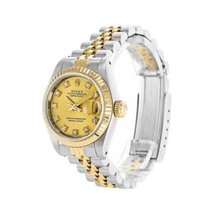 Rolex-Datejust-Gold-Diamonds-Lady-Replica-Left.jpg Rolex Datejust Yellow Gold Steel Diamond Dial 69173 “Jubilee” High-End Replica 1:1