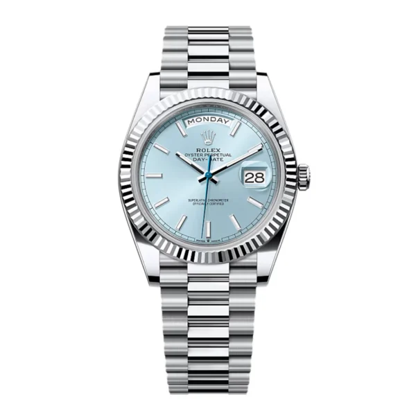 Rolex-Day-Date-Ice-Blue-Grooved-Replica-1.webp Rolex Day-Date 228236 “Ice Blue Grooved” Super Clone Quality