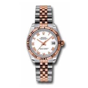 Rolex Datejust 31mm – Ref: 178271 wrj – White Roman Dial, Two Tone Stainless Steel & 18K Rose Gold Jubilee Bracelet Women’s Watch