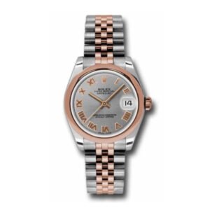 Rolex Datejust 31mm – Ref: 178241 grj – Grey Roman Dial, Two Tone Stainless Steel & 18K Rose Gold Jubilee Bracelet Women’s Watch