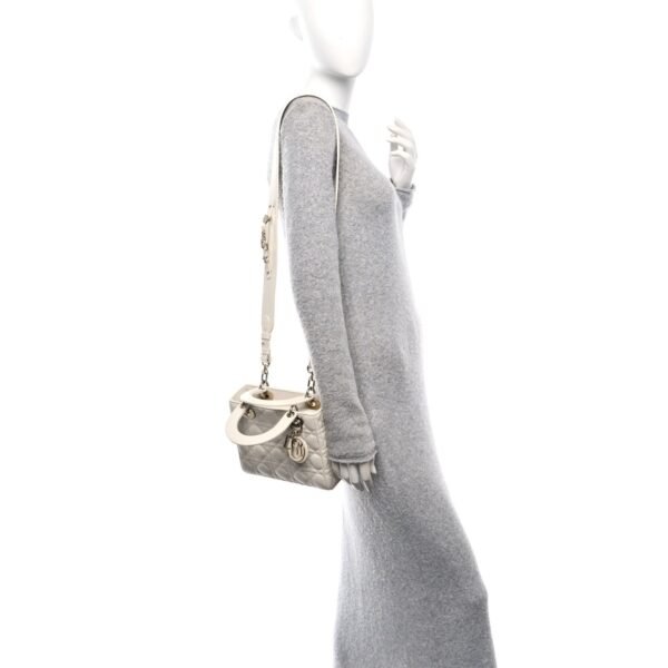 Lambskin Cannage Small My ABCDior Lady Dior White