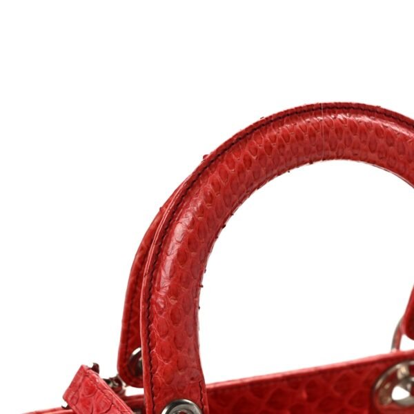 Snakeskin Medium Lady Dior Red
