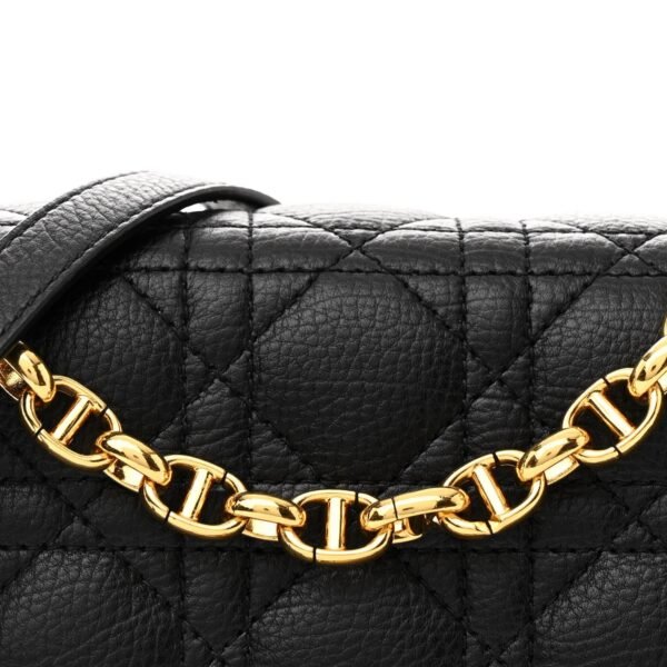 Calfskin Cannage Medium Caro Bag Black