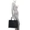 Oblique Calfskin Embossed Large Book Tote Black