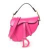Supple Calfskin Mini Saddle Bag With Strap Passion Pink