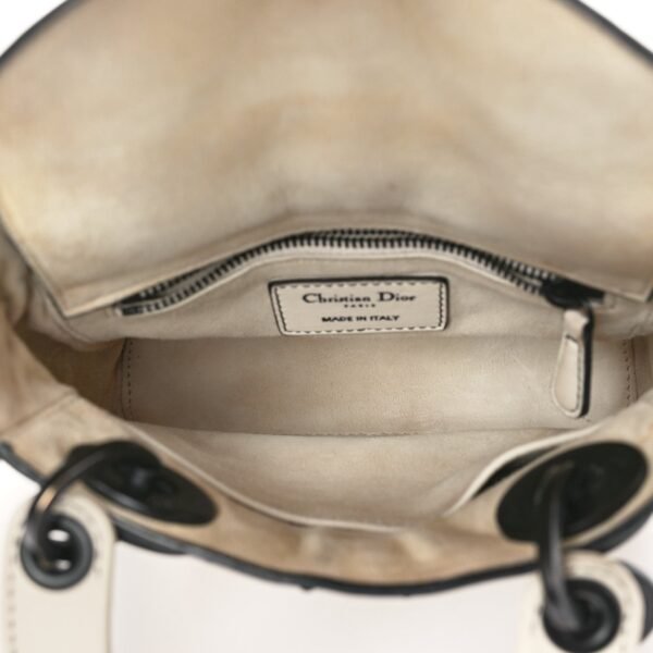 Ultra Matte Calfskin Studded Mini Supple Lady Dior White Black