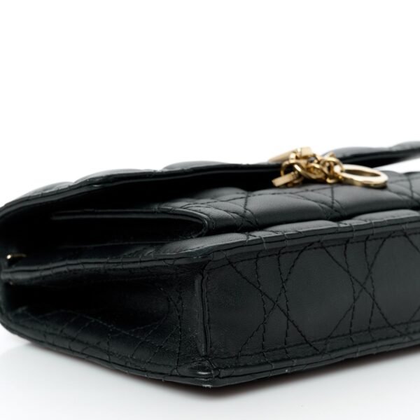 Lambskin Cannage Lady Dior Chain Pouch Black