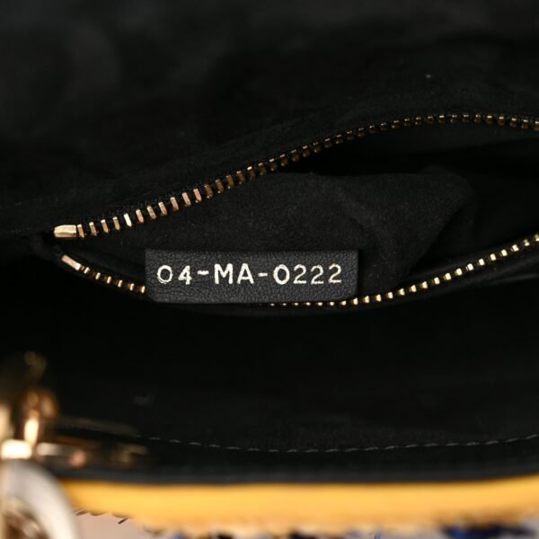 Canvas Sequin Flower Pop Mini Lady Dior Yellow Multicolor