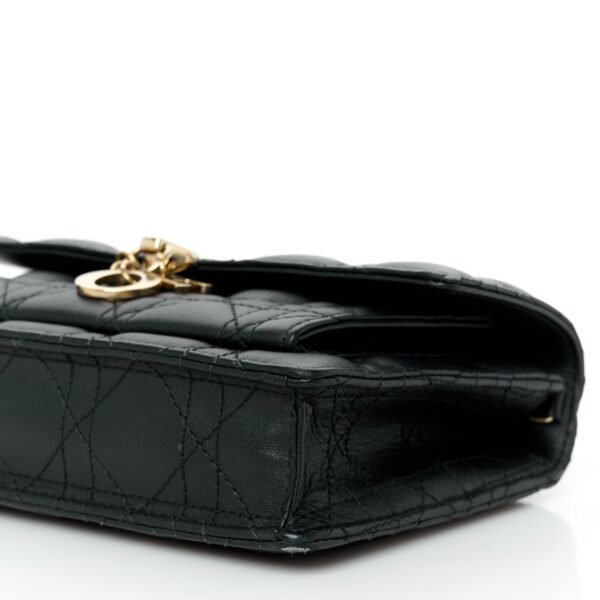 Lambskin Cannage Lady Dior Chain Pouch Black