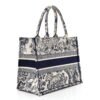 Canvas Embroidered Medium Dioriviera Toile De Jouy Reverse Book Tote Blue