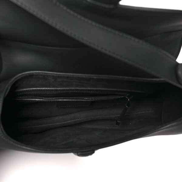 Ultra Matte Calfskin Saddle Bag With Strap Black