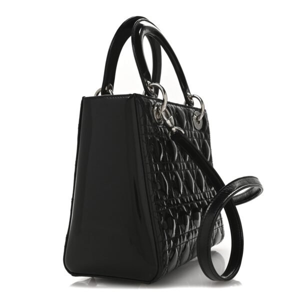 Patent Cannage Medium Lady Dior Black