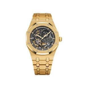 Audemars Piguet Royal Oak 15407BA.OO.1220BA.01 Double Balance Wheel Yellow Gold Openworked Dial