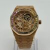 Audemars Piguet Royal Oak 15468OR.YG.1259OR.01 Openworked Frosted Rose Gold Rainbow Bezel