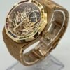 Audemars Piguet Royal Oak 15468OR.YG.1259OR.01 Openworked Frosted Rose Gold Rainbow Bezel