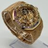 Audemars Piguet Royal Oak 15468OR.YG.1259OR.01 Openworked Frosted Rose Gold Rainbow Bezel