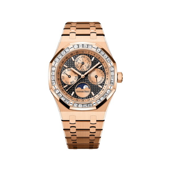 Audemars Piguet Royal Oak Perpetual Calendar 26614OR.ZZ.1220OR.01 Rose Gold Diamond Bezel Black Dial