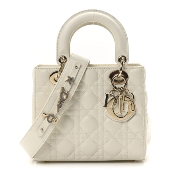 Lambskin Cannage Small My ABCDior Lady Dior White