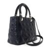 Lambskin Cannage Medium Lady Dior Navy Blue