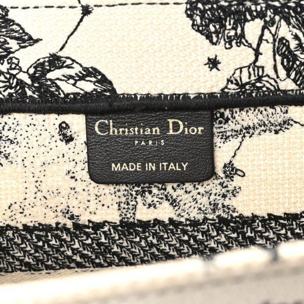 Canvas Embroidered Small Zodiac Toile De Jouy Book Tote Latte