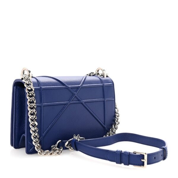 Grained Calfskin Medium Diorama Flap Bag Blue