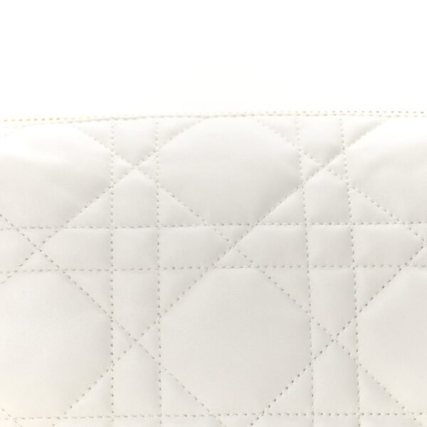 Lambskin Cannage Medium Dior Vibe Hobo Bag White