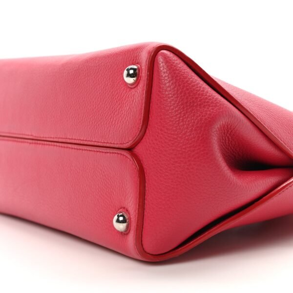 Grained Calfskin Bar Tote Coquelicot