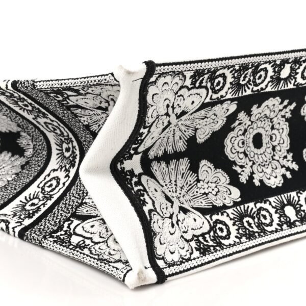 bfe30ff4e7ceff06adfc309f906c2a47.jpg Canvas Butterfly Bandana Embroidered Medium Book Tote Black White