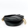 Grained Calfskin Saddle Bag With Strap Black