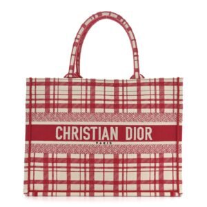 c548fcda11478839861dcfddb8fb8d4c.jpg Canvas Embroidered Medium Check'n'Dior Book Tote Red Multicolor