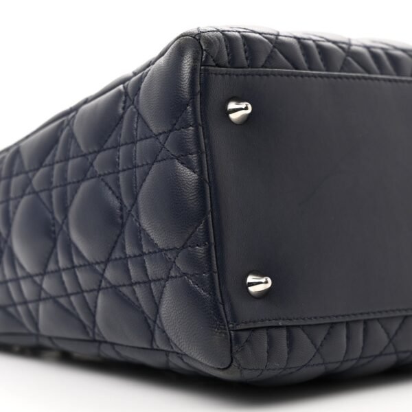 Lambskin Cannage Medium Lady Dior Navy Blue