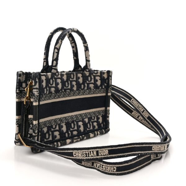 Oblique Mini Book Tote With Strap Blue Multicolor