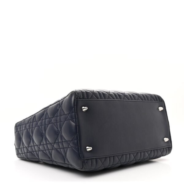 Lambskin Cannage Medium Lady Dior Navy Blue