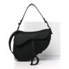 Ultra Matte Calfskin Saddle Bag With Strap Black