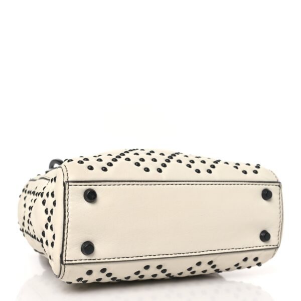 Ultra Matte Calfskin Studded Mini Supple Lady Dior White Black