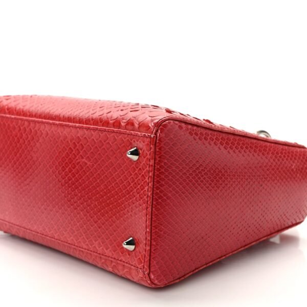 Snakeskin Medium Lady Dior Red