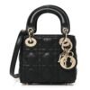 cbba36dc9d2787f4bb4013316261255e.jpg Lambskin Cannage Micro Lady Dior Black