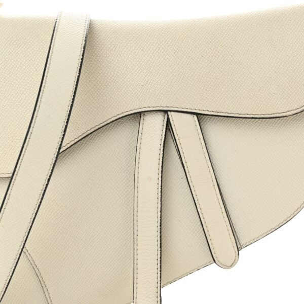 cd12e9439f5dd4a3f838b5cb4145c9b4.jpg Grained Calfskin Saddle Bag With Strap White