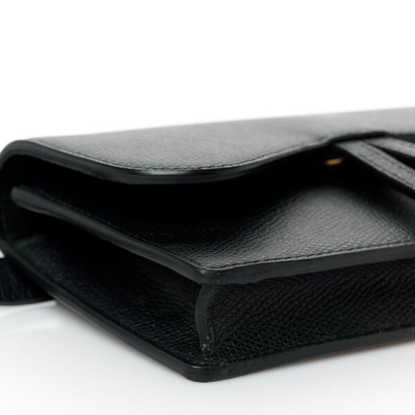 Grained Calfskin Saddle Belt Bag Black
