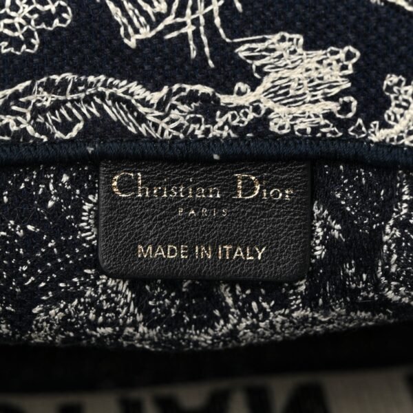 Canvas Embroidered Medium Dioriviera Toile De Jouy Reverse Book Tote Blue