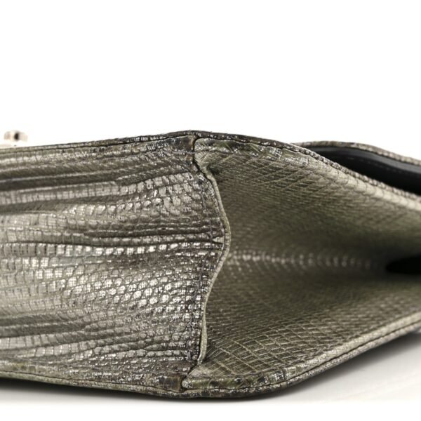 Metallic Lizard Miss Dior Promenade Pouch Gunmetal