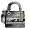 d29a6946bfd3265341932799d54c179e.jpg Canvas Houndstooth Embroidered Mini Lady D-Lite Black White