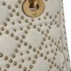 Calfskin Cannage Studded Small Supple Lady Dior White