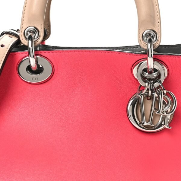 Smooth Calfskin Mini Tri-Color Diorissimo Tote Pink Grey Beige