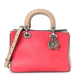 Smooth Calfskin Mini Tri-Color Diorissimo Tote Pink Grey Beige